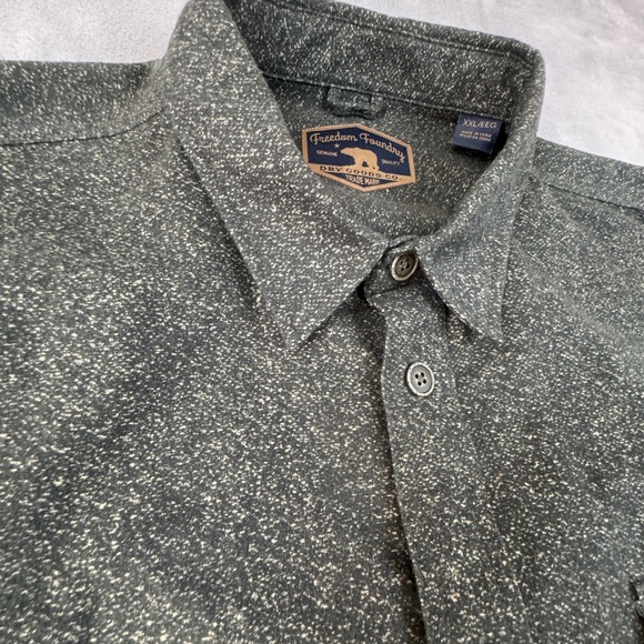 Freedom Foundry Mens Long Sleeve Shirt XXL Button Down Pockets Flannel Speckled - Picture 6 of 11